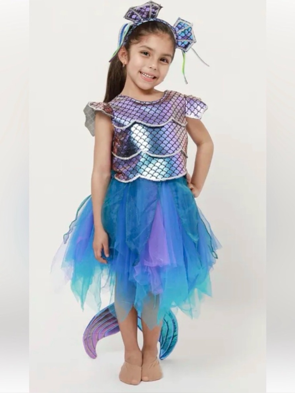 Gillians Dress Up Closet Little Mermaid Halloween Costume Tutu Dress S 5/6 NWT